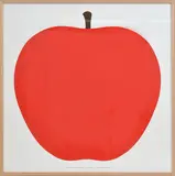 Enzo Mari, UNA LA MELA, screen print designed 1963 by Enzo Mari for Danese Milano, Italy, second edition, 2000, American oak frame