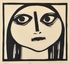 Noel Counihan, Face I, 1978, linocut ed. 14/25