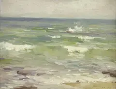 White Caps, Seascape by Albert Ernest Newbury, oil on canvas on board, sold Mar 2014
