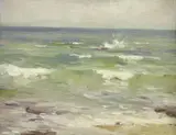 Albert Ernest Newbury, White Caps, Seascape, oil on canvas on board