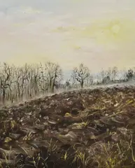 Tessa Perceval, Winter Landscape, 1979, oil on board