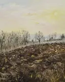 Tessa Perceval, Winter Landscape, 1979, oil on board
