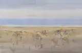 John Borrack, Wide Plains, Mernda, 1986, watercolour on paper