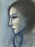 Robert Dickerson, Woman in Profile, pastel