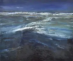 Geoffrey Dyer, Nocturne 2 Ocean Beach, oil on canvas