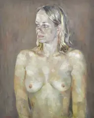 Fu Hong, Poses Nude, oil on canvas