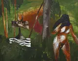 Convict and Girl by Albert Tucker, 1969, synthetic polymer paint on composition board, sold Mar 2014