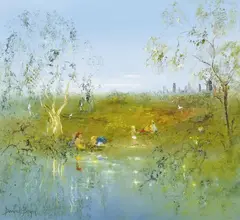 David Boyd, At the City's Edge, oil on canvas