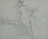 Charles Conder, Figure Drawing: Female Nude, pencil on paper