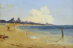 A.E. Davies, Towards Mount Martha, oil on canvas