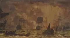 George Frederick Gregory, The Battle of the Nile, 1880, watercolour