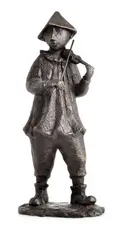 Yosl Bergner, Yossi with the Fiddle, bronze 1/9 unique state