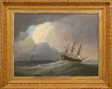 Thomas Whitcombe, East India Convoy, oil on canvas
