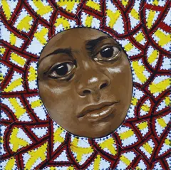 Julie Dowling, Yalgoo (Gold), 2013, acrylic, red ochre & plastic on canvas