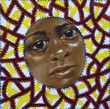 Julie Dowling, Yalgoo (Gold), 2013, acrylic, red ochre & plastic on canvas
