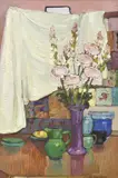 Criss Canning, Corner of My Studio, Burnside, oil on cedar panel