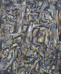 Arch Cuthbertson, Fishermen 2, oil on canvas