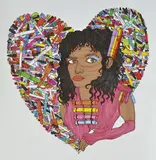Arlene Textaqueen, Self Portrait in Textas, 2009, texta on paper