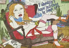 Arlene Textaqueen, I Shouldn't Have Put it There to Tempt You (Dana), 2005, texta on paper
