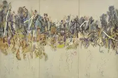 Fraser Fair, Acacia Forest near Longford, Gippsland, 1976, oil on canvas (triptych)