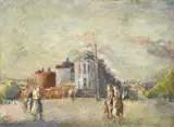 Vic O'connor, Carlton Corner, oil on board