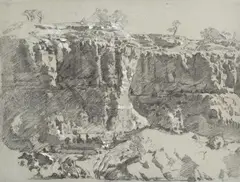Murray Cliffs by Hans Heysen, charcoal, sold Mar 2014