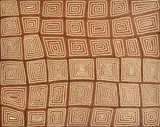 Tingari by Warlimpirrnga Tjapaltjarri, 2002, acrylic on linen, sold Mar 2014