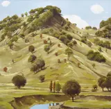David Preston, Hill at Bilambil, oil on board
