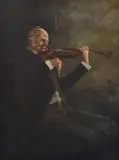 The Viola Player by Livingston Hopkins, 1887, oil on canvas, offered Mar 2014