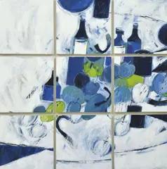 Kenneth Hood, Still Life, 1968, oil on board (on nine panels)