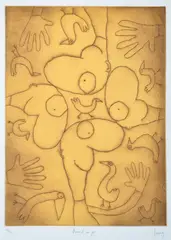 Around We Go by Michael Leunig, etching 31/85, sold Mar 2014