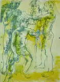 Donald Friend, Mountebanks, 1965, lithograph A/P 3/3
