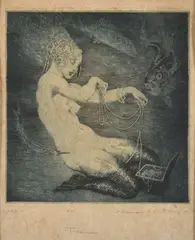 Norman Lindsay, Treasure, 1925, etching and soft ground 11/55