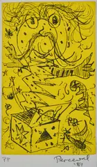 John Perceval, Jack in the Box, 1989, coloured etching P/P