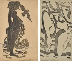 Ralph Trafford Walker, Pair of Works:, linocut (2)