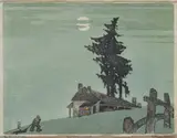 Ethleen Palmer, The Homestead, 1937, linocut 4/50