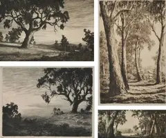 Ernest Abbott, Four Works:, etching (4)