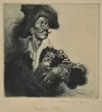 Captain Bilbo by Norman Lindsay, 1933, etching 4/55, sold Mar 2014