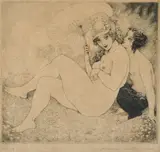 Spring Song by Norman Lindsay, 1922, etching and stipple 14/55, sold Mar 2014
