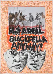 Julie Dowling, Not a Real Black Fella Anyway, Carol and Me, 2005, monoprint, acrylic and collage