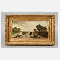 Otto von Ruppert, "Das neue Wirtshaus am Donaukanal", Öl auf Holz