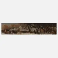 Adolf Stademann, Winterabend, 1873, Öl auf Holz