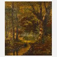 V. Risby, Am Waldbach, 1902, Öl auf Leinwand