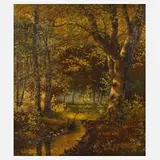 V. Risby, Am Waldbach, 1902, Öl auf Leinwand