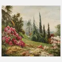 Siegfried Rochel, Sommerlicher Park, Öl auf Leinwand