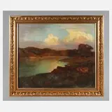 Alice Schmidt, Bukolische Landschaft, Öl auf Leinwand