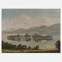 Louis Wöhner, "Frauen-Insel Chiemsee", Öl auf Leinwand