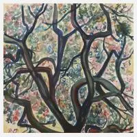 Jörg Schreyögg, Blühender Baum, 1914, Aquarell