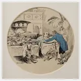 Max Schaberschul, "Bei der Anprobe", aquarellierte