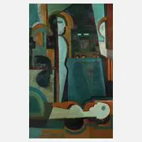 Eckhard Kempin, "Nachtlicht", 1976, Öl auf Pressspanplatte